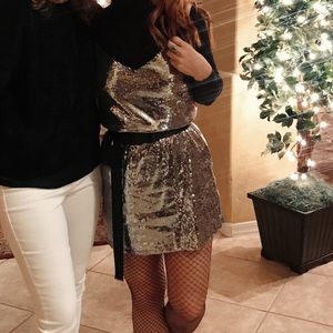 Silver sequin dress